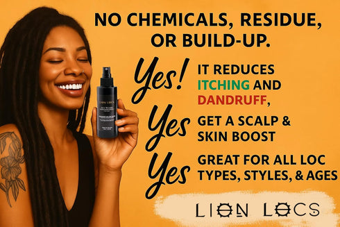Lion Locs Starter Twist and Lock Spray | Vegan Sea Salt Mist with Essential Oils & Aloe for New Dreadlocks (4oz)