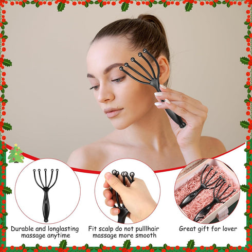 24 Pcs Portable Scalp Massager - Handheld Spa Head Massager for Deep Relaxation, Stress Reduction, Manual Tool