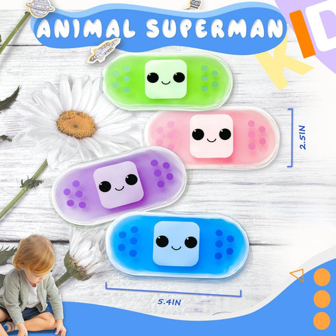 Kids Ice Pack, Reusable Hot or Cold Gel Cooling Pad for Injuries, Medical Health, Swelling and Pain Relief, Tired Eyes,