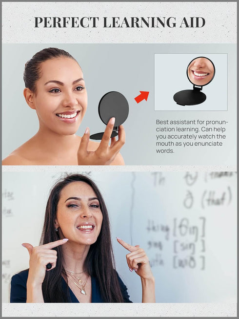 Round Makeup Mirror for Purse, Compact Mirror Bulk, Set of 24 (Black)