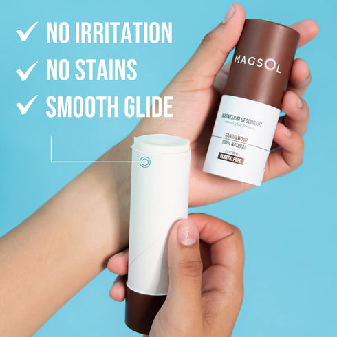 MAGSOL Natural Deodorant for Men & Women, Aluminum Free, Baking Soda Free, 3.2 oz (Patchouli) - Magnesium Deodorant