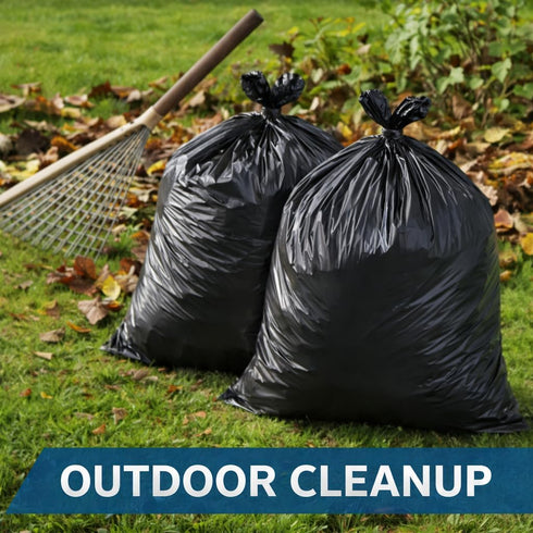 TIMPHO 42 50 Count Gallon Heavy Duty Trash Bags, Large Outdoor Garbage Bags, Tear Resistant Contractor Bags for Yard