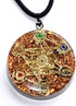 Metatron's Cube Merkaba 7 Chakras with Crystals Stones Orgone Pendant, 2.25 inch