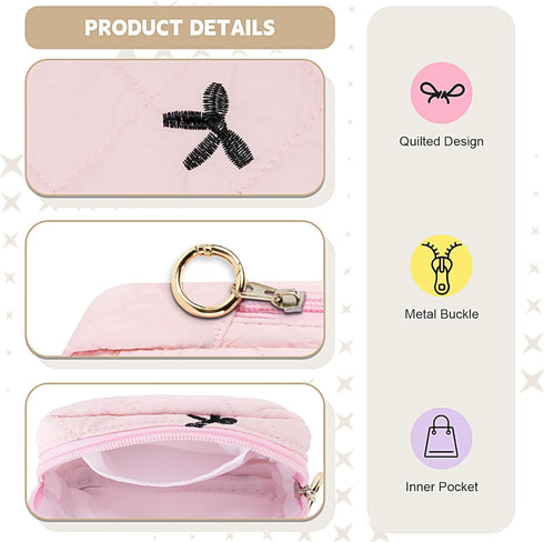 Quilted Menstrual Pad Pouch for Teens - Stylish Sanitary Napkin Storage Bag (Blue)