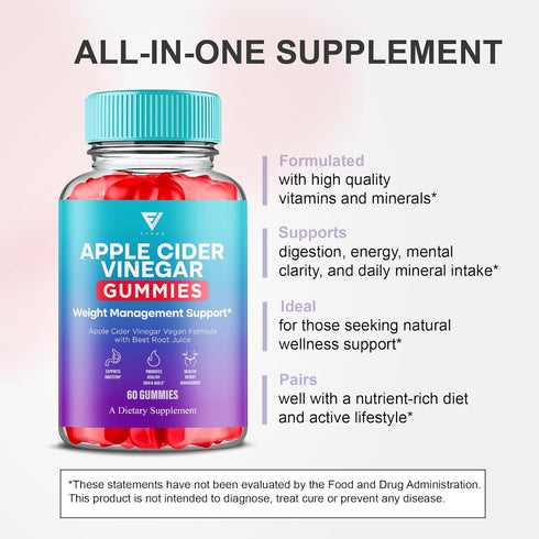 Gummies Gummies (2 Pack 120 Gummies) Apple Cider Vinegar Supplement Daily Digestive Health & Gut Wellness Support
