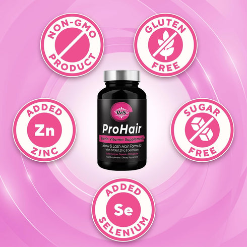 VWS Biotin 10,000 mcg Dietary Supplement - with Zinc & Selenium to Promote Thicker Hair Growth, Stronger Nails &