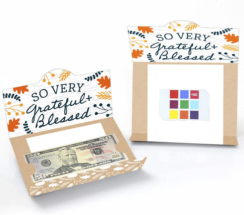 Set 8 Big Dot of Happiness Happy Thanksgiving - Fall Harvest Party Money And Gift Card Holders