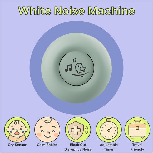 MMOBIEL 20 Portable White Noise Sound Machine for Baby by Soothing Sounds, Cry Sensor, Timer, USB-C Rechargeable Travel