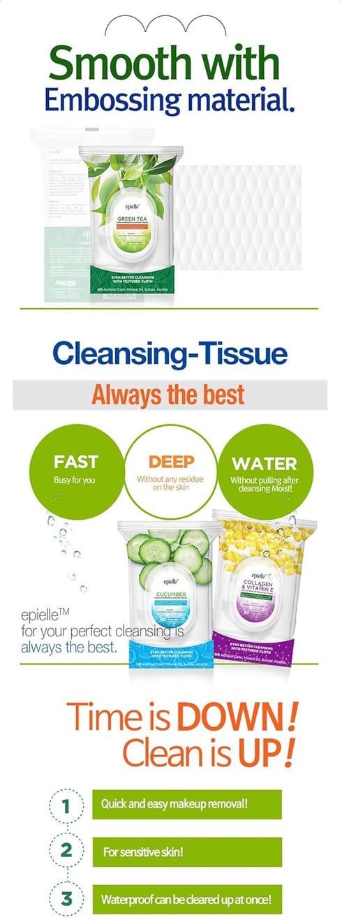 Vitamin C & Tea Tree Facial Wipes | 60 ct, 2-Pack | Refreshing & Soothing for Spa Days, Korean Skincare Gift Set