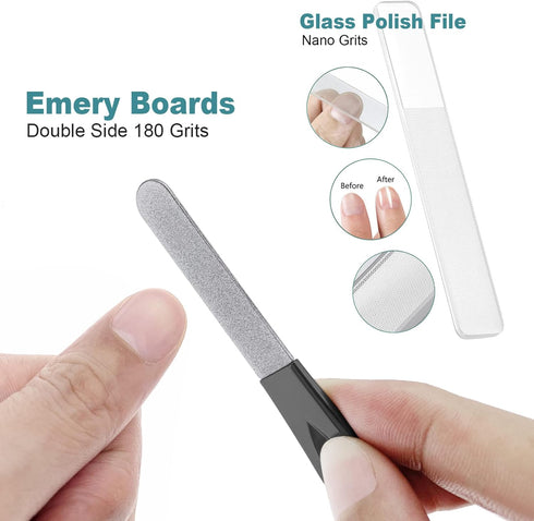Toenail File for Thick Toenails, 3.6 Inch Double Sided Nail Files, 180 Grit Emery Boards, 1 PACK-BF01