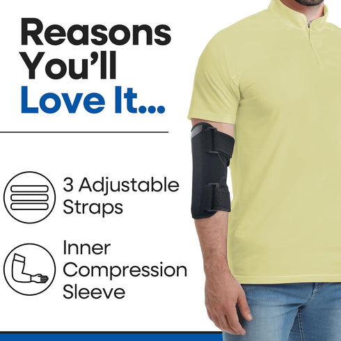 Elbow Splint Tendonitis Tennis Elbow Brace, Cubital Tunnel Support for Sleeping, Arm Support & Compression Sleeve for