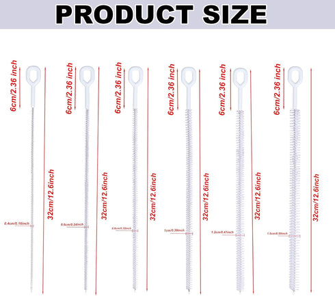 lasuroa 6pcs Set, 12.6 Inch Straw Cleaner Brush Cleaning Brush Extra Long Reusable Water Bottle Pipe Cleaner Bendable
