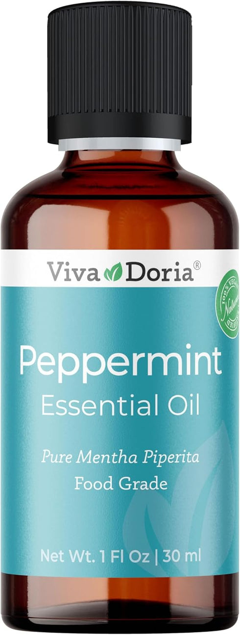 Viva Doria 100% Pure Northwest Peppermint Essential Oil, Undiluted, Food Grade, 30 mL, Made in USA