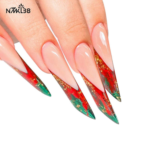 NMKL38 120Pcs Dual Forms Full Cover Nail Tips, Upper Arched Extension Mold (Mold C) for Nail Art