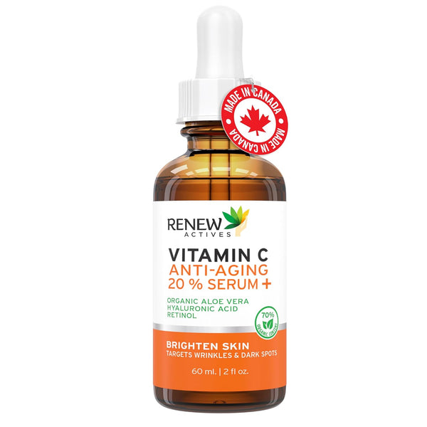RENEW ACTIVES Vitamin C Serum - Brightening & Anti-Aging Formula, Reduces Dark Spots, Fine Lines, 2 fl oz