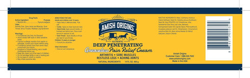Amish Origins Arthritis Pain Relief Cream - 14 oz - Maximum Strength for Joint, Muscle, Knee, Back Aches