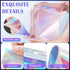 JETMORE 100 Pcs Smell Proof Mylar Bags with Clear Window, Resealable Holographic Bags for Snack, Jewelry, Gift
