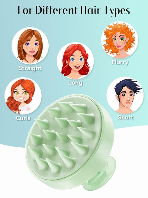 HEETA Scalp Massager Hair Growth, Soft Silicone Bristles for Dandruff Removal and Scalp Exfoliation, Lime Green