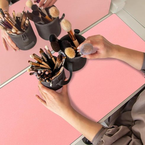 Makeup Mat for Vanity, Waterproof and Dust-Resistant Desk Protection, Ideal for Makeup Tables (15.7"X31.5", Pink)