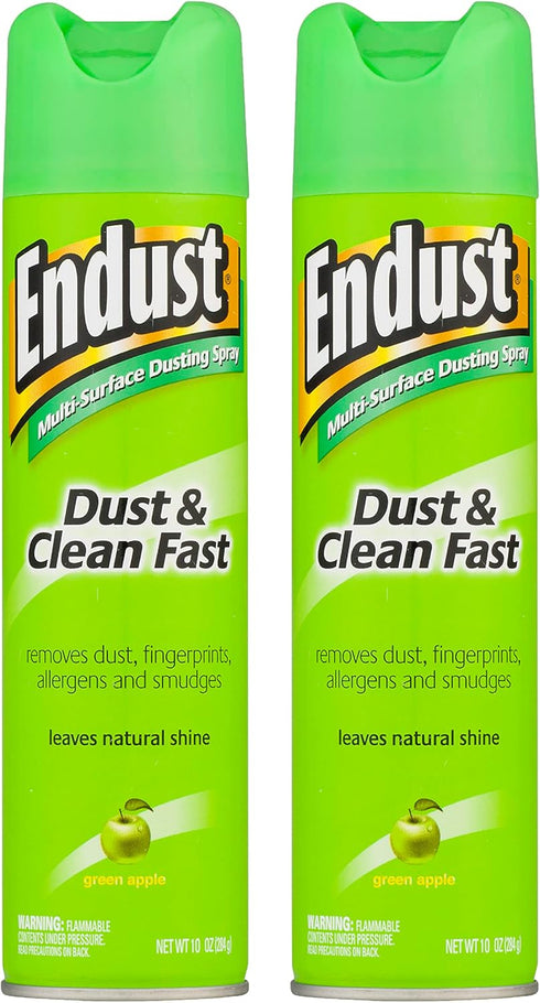 Endust Multi-Surface Dusting and Cleaning Spray | Green Apple | 2 Count