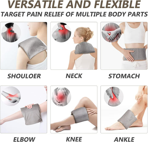 Heating Pad Microwavable with Washable Cover 6 * 12" for Neck Shoulder, Cramps, Back Pain Relief, Lavender Hot Pack