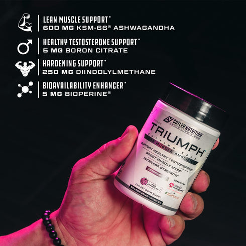 TRIUMPH Testosterone Booster for Men - Best Test Booster with DIM, KSM 66 Ashwagandha, 56 Veggie Capsules