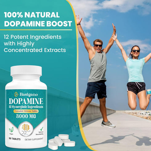Natural Dopamine Supplement, Gluten-Free, 90 Tablets, Pack of 2