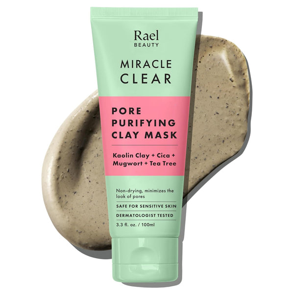 Rael Miracle Clear Clay Mask, Blackhead Remover - Exfoliating Face Wash, Pore Minimizer, Korean Skincare, Vegan (100 ml)