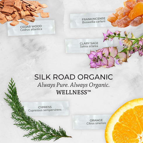 Silk Road Organic Wellness Essential Oil Vitality Blend - 100% Pure USDA Certified Frankincense, Cypress, Cedarwood, 10