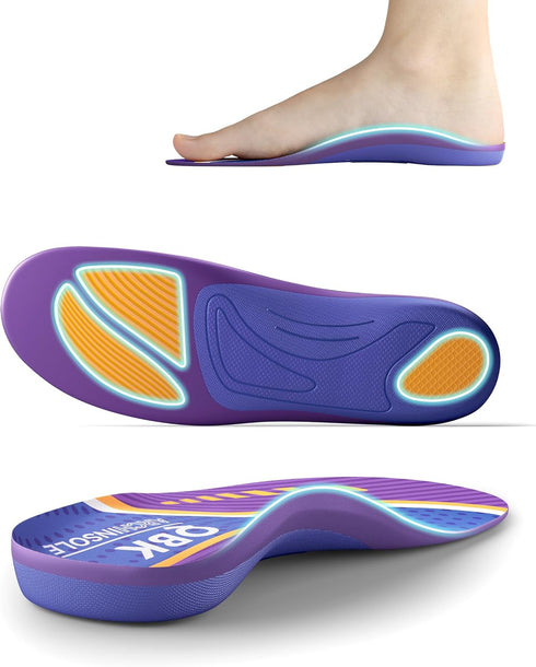 Shoe Cushions Inserts, QBK Flat Feet Insoles for Solving Heel Pain, Heel