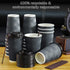 SPRINGPACK 16 oz (90 Set) Disposable Coffee Cups with Lids and Straws - Togo Hot Paper Coffee Cup with Lid To Go