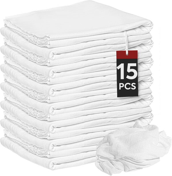 Nabob Wipers New Lint Free Cloth (15 Pack) - 100% Cotton Cleaning Rags Exact