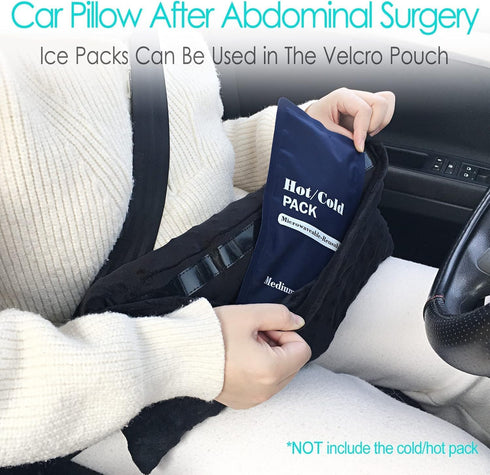 HapiPoppy Packs Tummy Hysterectomy Pillow Abdominal Post Surgery Pillows with Pocket Comfort for Ice Heat Tuck Belly