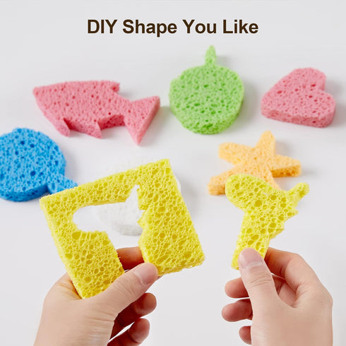 JOYMOOP Compressed Sponges, Pack of 12 Colorful Cellulose Sponges for Non-Scratch Washing Dishes