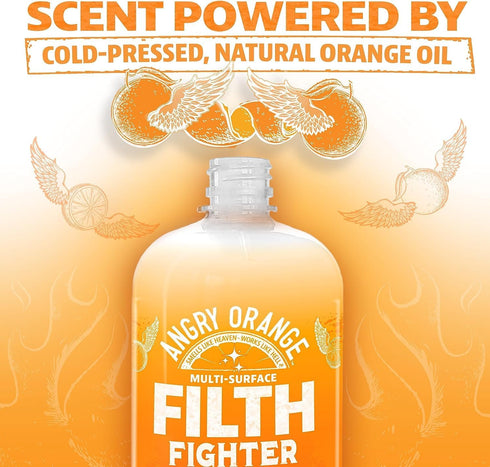 ANGRY ORANGE All-Purpose Cleaner Spray, Multipurpose for Kitchen and Bathroom, 24 Fl. Oz - Pack of 2 Bottles