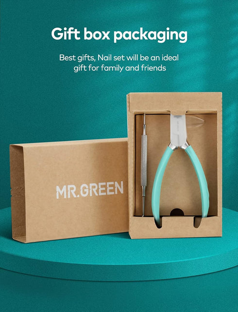 MR.GREEN Nail Clippers for Thick & Ingrown Toenails, Heavy Duty Professional Tools with Rubber Handle