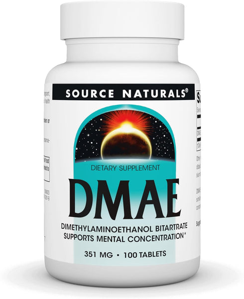 Source Naturals DMAE - Supports Mental Concentration, 100 Tablets
