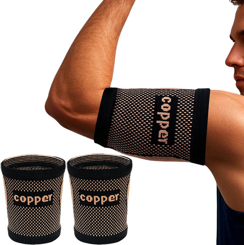 kyopyno Bicep Compression Sleeve,Bicep Brace,Copper Arm Support for Weightlifting, Pain Relief,Upper Arm Brace