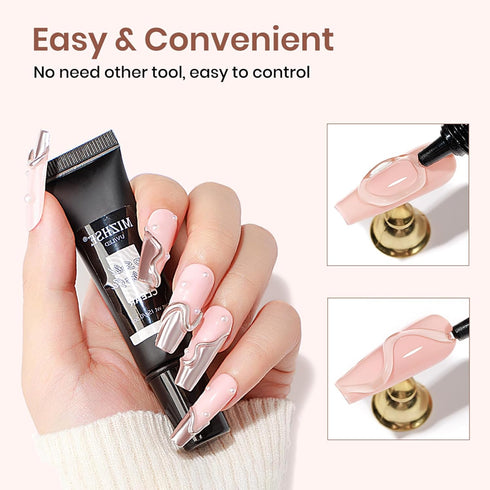 MIZHSE 3D Nail Gel, Clear Nail Sculpting Gel 15g for 5D Embossed Nail Art Decoration and Manicure Charms