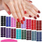 SILPECWEE 224 Pieces Nail Polish Stickers - Full Nail Wraps Solid Color Self Adhesive Gel Nail Strips