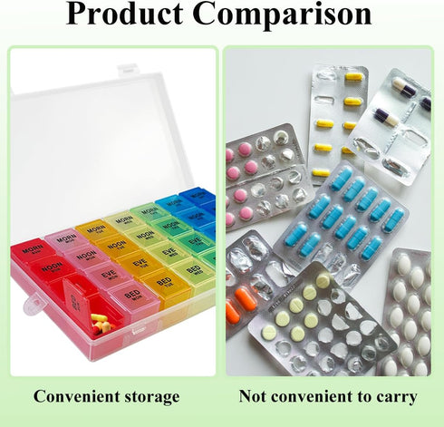 Quaocens 6 Pack 4 7 4 Pill Organizer Monthly Weekly Pill Organizer Times a Day XL Large Pills Organizer Day Pills