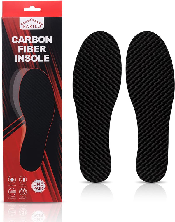 Carbon Fiber Insole Insert for Turf Toe, Hallux Rigidus, 1.6MM Rigid Inserts to Prevent Bending and Pain