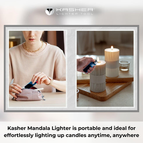 Kasher Mandala Lighter Case with Lighter - Stylish & Durable Construction - Lightweight, Portable Multipurpose Tool