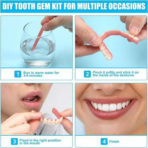 TrelaCo 16 Pcs DIY Dentures Repair Kit - Make Your Own Dentures, Repair Missing Teeth, Customizable Solution for Smile