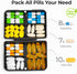 AUVON Travel Pill Organizer, Folding Design with 7 Compartments, Portable Pill Box for Pocket Bag, Black