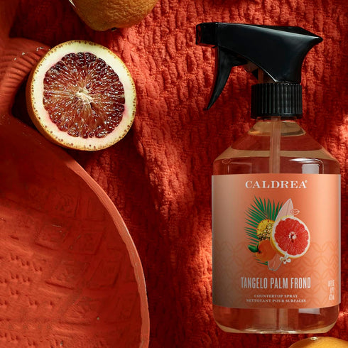 Caldrea Multi-surface CounterTop Spray Cleaner, Vegetable Protein Extract, Tangelo Palm Frond Scent, 16 Oz