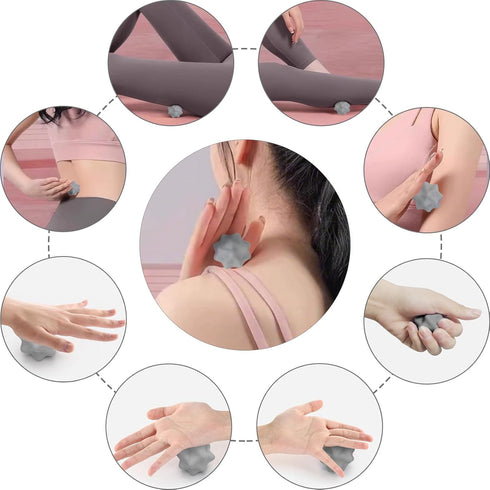 Set Set) JIEJUNJI Massage Balls for Deep Tissue Muscle Relief, Trigger Point & Myofascial Release, Full Body Use