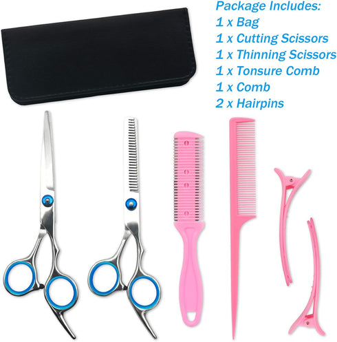 LIGICKY Professional Hair Cutting Scissors Kits for Kids Haircuts, Thinning Bang Hair Shears for Salon/Home