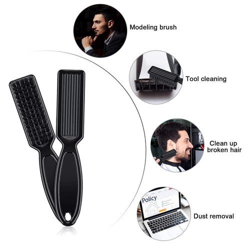 Patelai 2 Pcs Black Barber Blade Cleaning Brush for Clipper Cleaning, Nail Cleaner Styling Brush for Trimmer Manicure