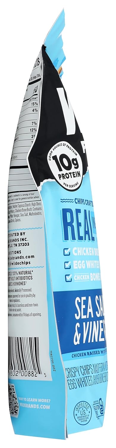 WILDE BRANDS 4 OZ Wilde Snacks Chips Protein Seasalt Vingar